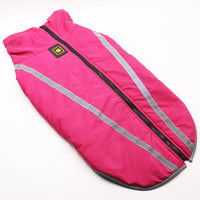 HKM-9666237 Warm Fleece-Lined Cold Weather Coat for Medium and Large Dogs in Red, Blue, Rose Red, and Yellow