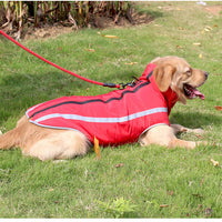 HKM-9666237 Warm Fleece-Lined Cold Weather Coat for Medium and Large Dogs in Red, Blue, Rose Red, and Yellow