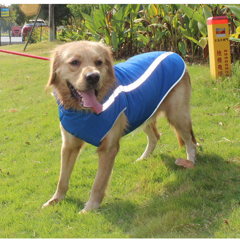 HKM-9666237 Warm Fleece-Lined Cold Weather Coat for Medium and Large Dogs in Red, Blue, Rose Red, and Yellow