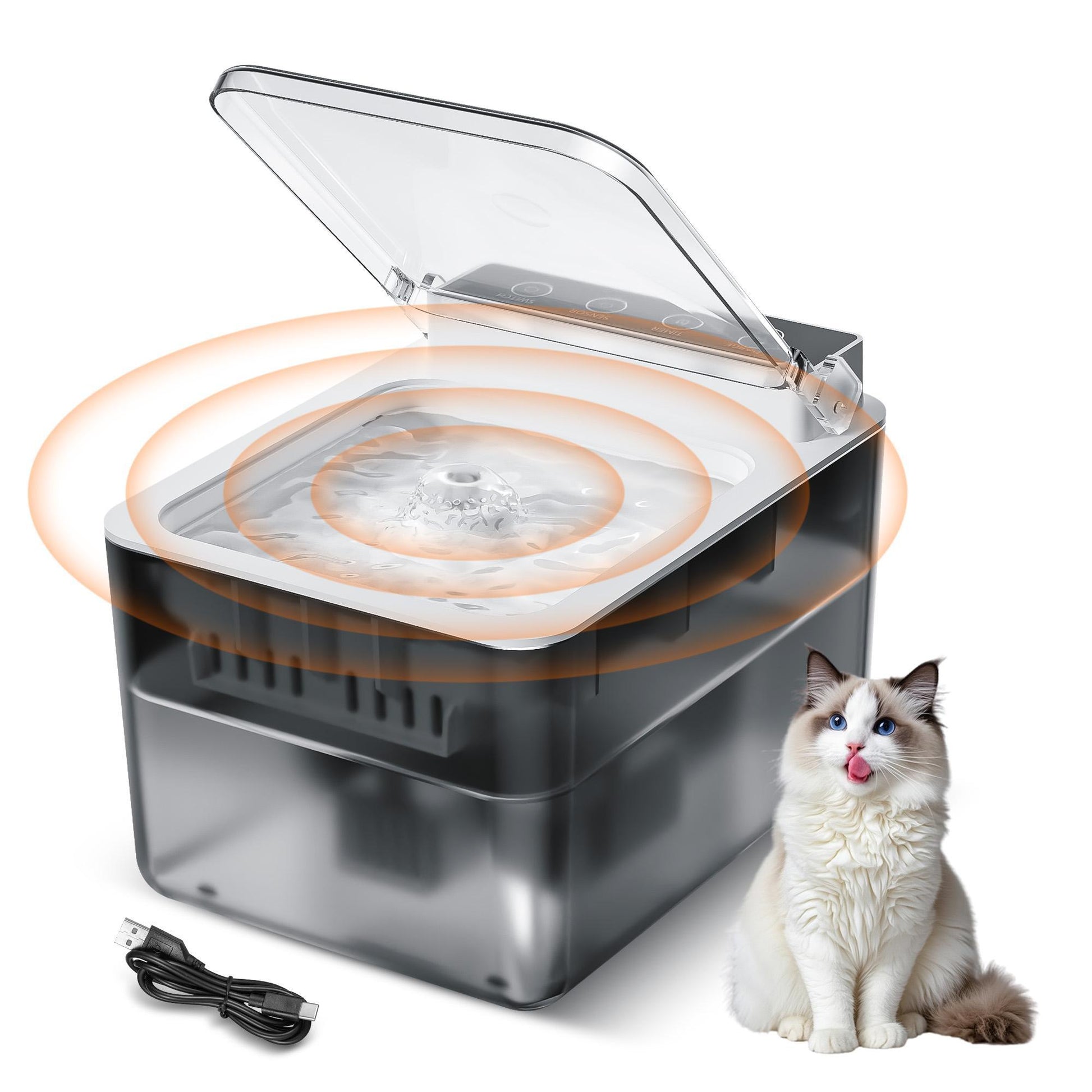 HKM-9667645 Automatic Pet Fountain with Radar Sensing Technology and 3L Water Capacity