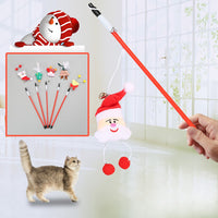 HKM-9668413 Interactive Christmas Cat Toy with Feathers for Safe Play and Natural Movement