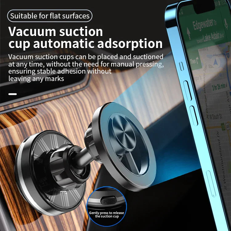 HKM-966931 Solar-Powered Magnetic Car Phone Holder with Stable Glass Adsorption and Foldable Design