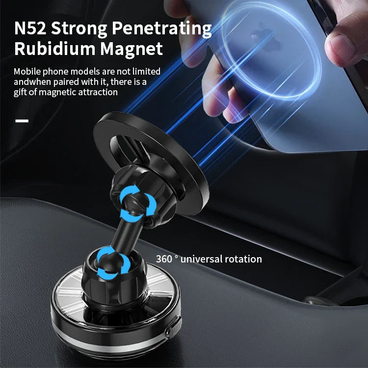 HKM-966931 Solar-Powered Magnetic Car Phone Holder with Stable Glass Adsorption and Foldable Design