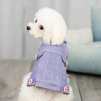 HKM-9669949 Pet Cowboy Vest in Blue, Black, and Purple - Punk Style Denim Waistcoat for Pets