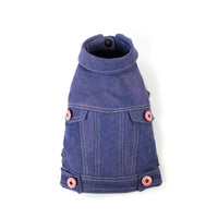 HKM-9669949 Pet Cowboy Vest in Blue, Black, and Purple - Punk Style Denim Waistcoat for Pets
