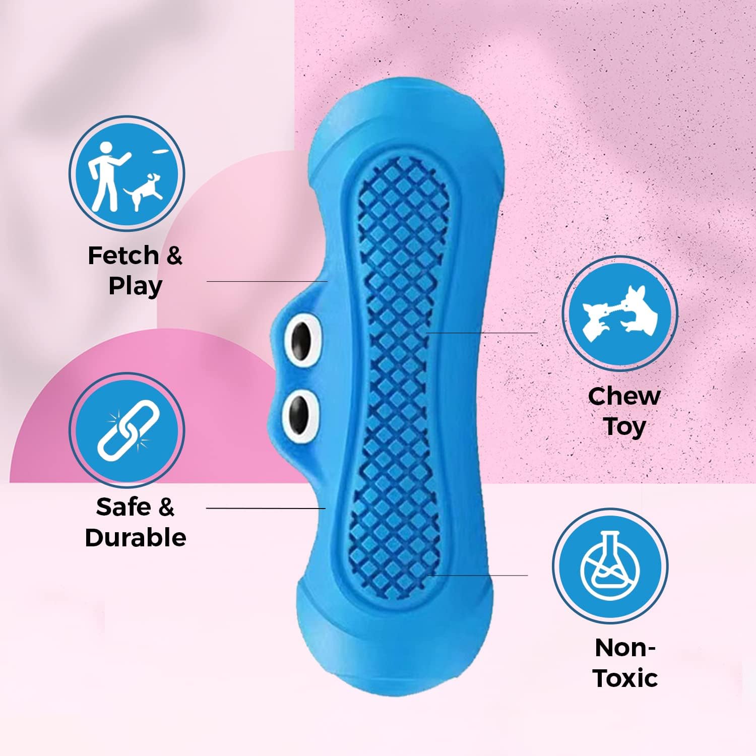 HKM-9670205 Natural Rubber Squeaky Dog Chew Toy for All Breeds - Durable and Non-Toxic, Ideal for Dental Health