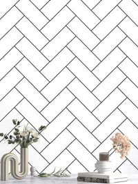 HKM-967059 3D Water Wave Pattern Non-woven Wallpaper with Curved Deer Skin Velvet for TV Background
