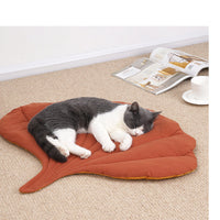 HKM-9670845 Leaf Shape Soft Dog Bed Mat - Comfortable & Machine Washable Crate Pad for Pets