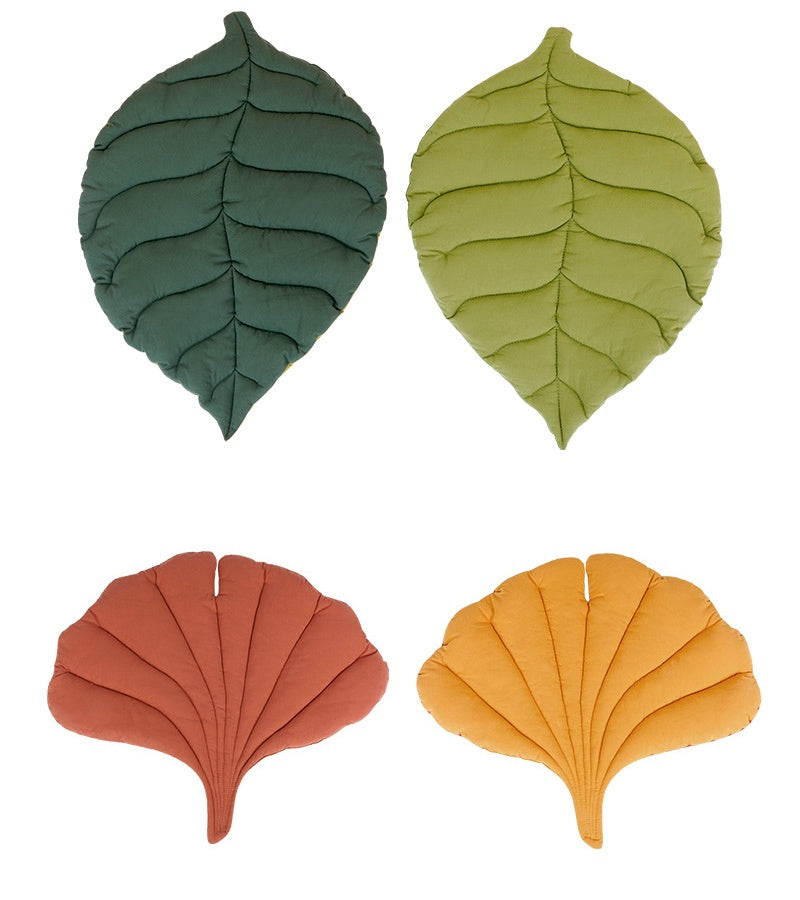 HKM-9670845 Leaf Shape Soft Dog Bed Mat - Comfortable & Machine Washable Crate Pad for Pets