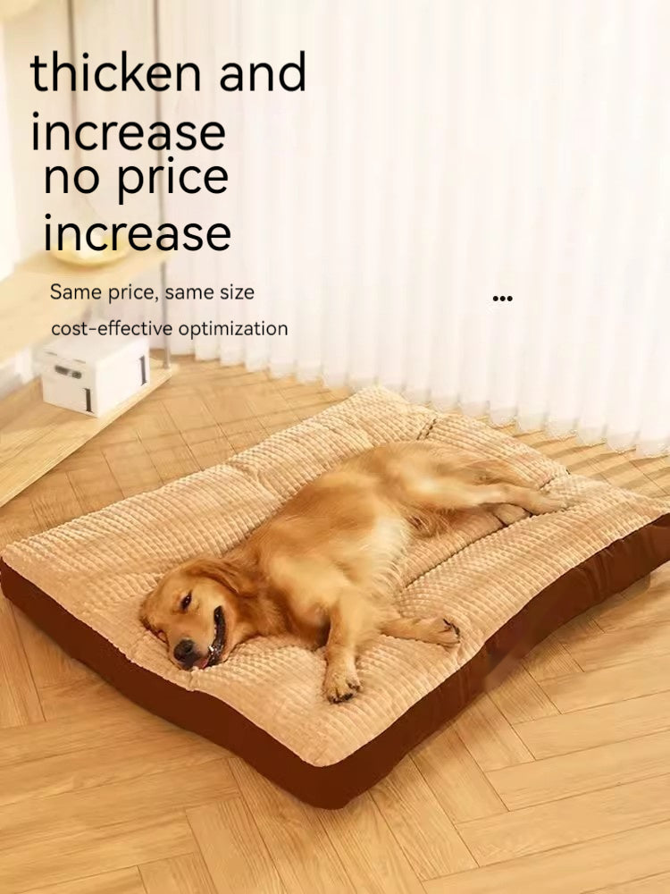 HKM-9671613 Warm and Cozy Fully Removable Washable Dog Mat in Flannel Green for All Seasons