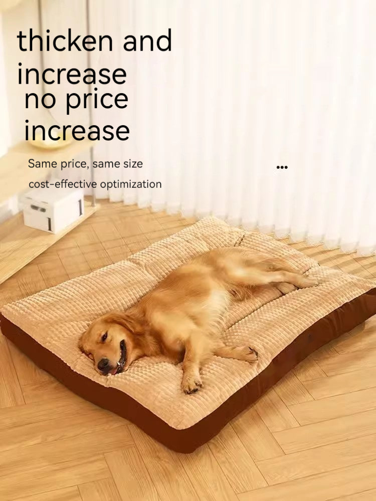 HKM-9671613 Warm and Cozy Fully Removable Washable Dog Mat in Flannel Green for All Seasons