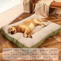 HKM-9671613 Warm and Cozy Fully Removable Washable Dog Mat in Flannel Green for All Seasons