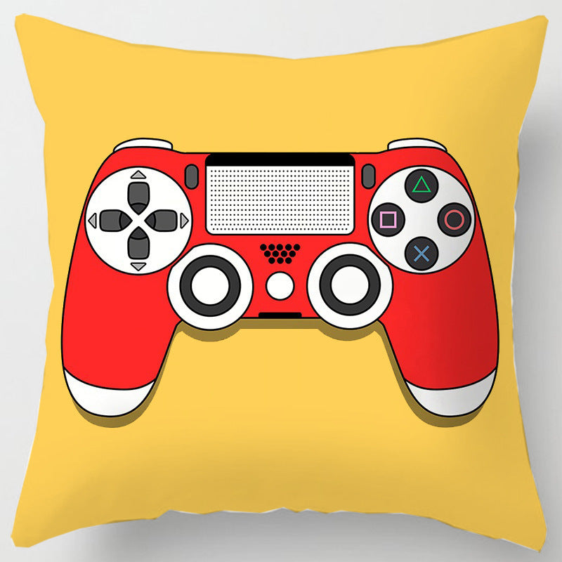 HKM-967251 Gamepad Inspired Cushion Cover - Soft Linen and Plush Material, 45x45cm