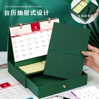 HKM-967315 2023 Foldable Calendar with Notebook and Sticky Notes, Compact Design for Organisation