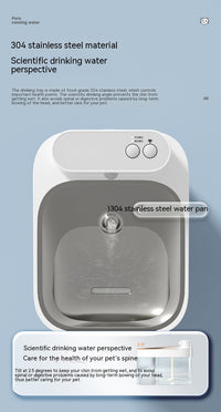 HKM-9673405 Automatic Cat Water Fountain with Filtration System - 25CM x 19CM, White