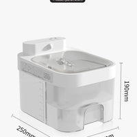 HKM-9673405 Automatic Cat Water Fountain with Filtration System - 25CM x 19CM, White