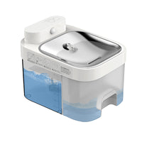 HKM-9673405 Automatic Cat Water Fountain with Filtration System - 25CM x 19CM, White
