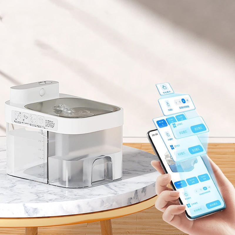 HKM-9673405 Automatic Cat Water Fountain with Filtration System - 25CM x 19CM, White