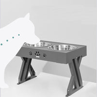 HKM-9673533 Adjustable Height Stainless Steel Dog Food Bowl with Large Capacity