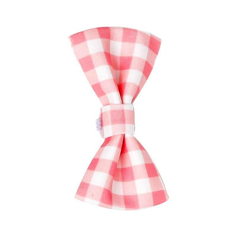 HKM-9674941 Cute Lace Bib and Plaid Saliva Towel for Pets in Yellow, Red, and Blue