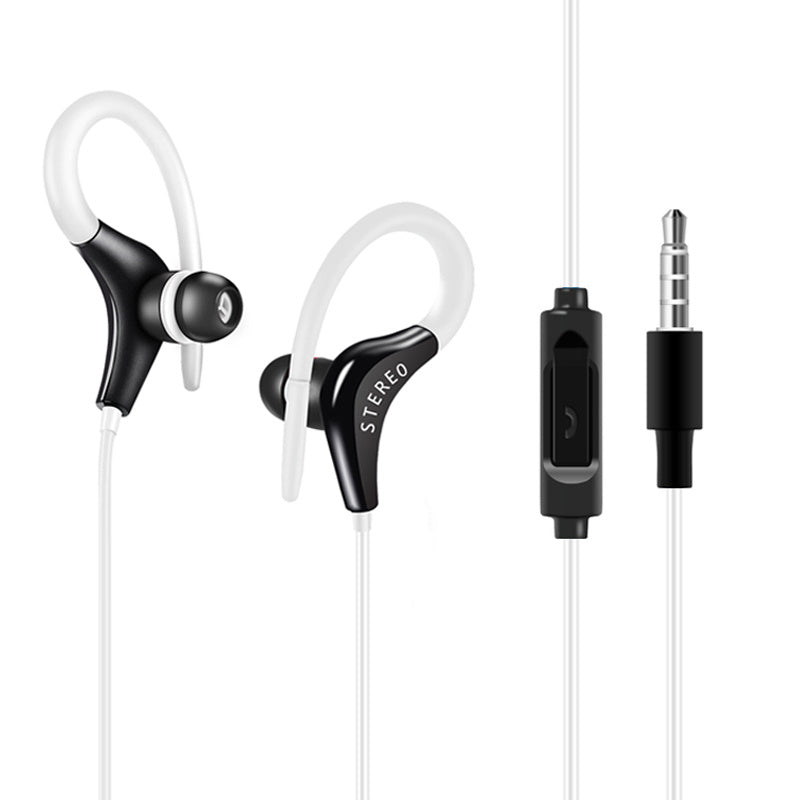 HKM-967507 Super Bass Earhook Headphones with Microphone for Sports and Mobile Devices