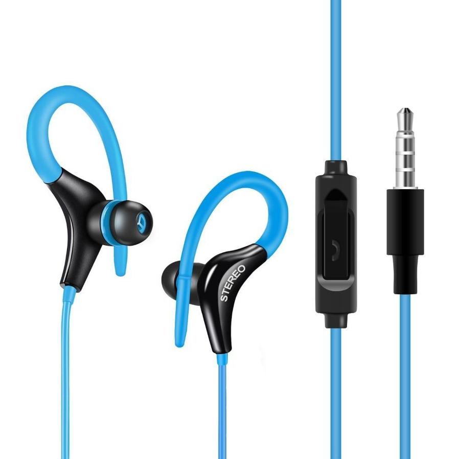 HKM-967507 Super Bass Earhook Headphones with Microphone for Sports and Mobile Devices