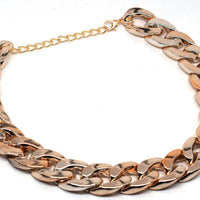 HKM-9675325 Gold Chain Buckle Collar for Small and Medium Dogs - Twisted Design, Adjustable Size, Pet Necklace