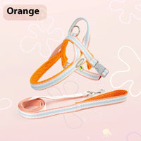HKM-9676605 Portable Pet Harness with Hand Holding Rope - Available in Sea Salt Yellow, Fumigated Purple, Cream Powder, Coral Orange