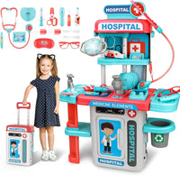 HKM-967699 3 in 1 Kids Medical Pretend Playset with Stethoscope and Surgical Light