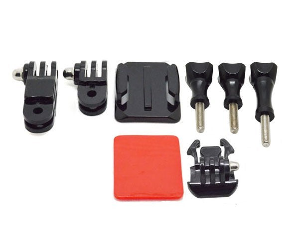 HKM-967763 Helmet Side Shooting Accessory Set for Sports Cameras - Black Plastic Bracket and Base