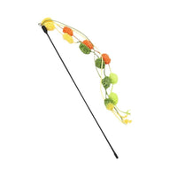 HKM-9678141 Rainbow Cotton Candy Cat Teaser with Lengthening Bar, Plush Tassel and Bell, Bite-Resistant Pet Toy