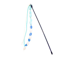 HKM-9678141 Rainbow Cotton Candy Cat Teaser with Lengthening Bar, Plush Tassel and Bell, Bite-Resistant Pet Toy