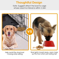 HKM-9679293 Stainless Steel Hanging Dog Bowl with Detachable Clamp for Pet Cage Food and Water