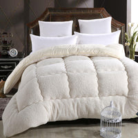 HKM-967955 Goose Down-Filled Cashmere Blanket in White, Beige, or Gray - Multiple Sizes Available
