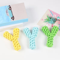 HKM-9680573 Durable Y-shaped Dog Toy for Dental Health and Exercise, Cotton Rope Chew Toy