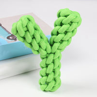 HKM-9680573 Durable Y-shaped Dog Toy for Dental Health and Exercise, Cotton Rope Chew Toy