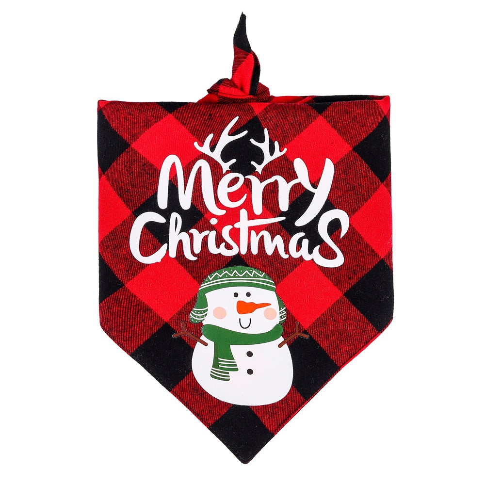 HKM-9680701 Christmas Dog Bandana Scarf - Cotton Pet Collar with Cute Holiday Designs
