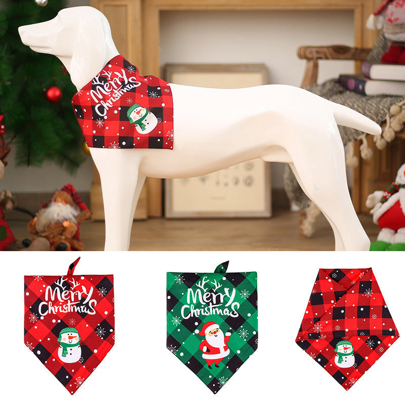 HKM-9680701 Christmas Dog Bandana Scarf - Cotton Pet Collar with Cute Holiday Designs