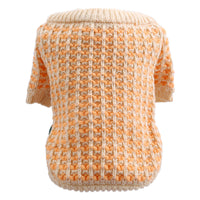 HKM-9681469 Cozy Orange Acrylic Dibi Bear Sweater for Pets - Sizes XS to XL