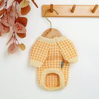 HKM-9681469 Cozy Orange Acrylic Dibi Bear Sweater for Pets - Sizes XS to XL