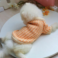 HKM-9681469 Cozy Orange Acrylic Dibi Bear Sweater for Pets - Sizes XS to XL