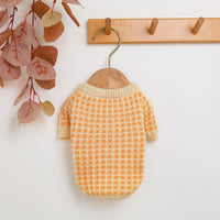 HKM-9681469 Cozy Orange Acrylic Dibi Bear Sweater for Pets - Sizes XS to XL