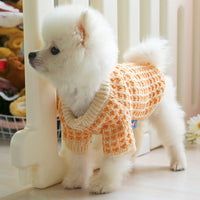 HKM-9681469 Cozy Orange Acrylic Dibi Bear Sweater for Pets - Sizes XS to XL
