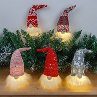 HKM-968147 Small Forest Night Lamp with Light – Faceless Doll Pendant in Red, Gray, and Pink