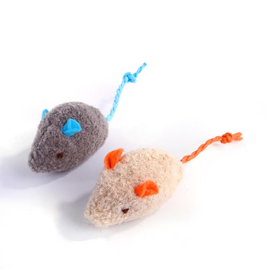 HKM-968211 Interactive Plush Catnip Mouse Toy for Cats in Blue and Orange