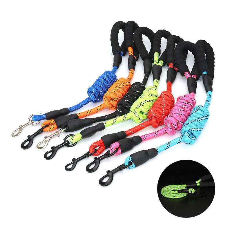 HKM-9682877 Reflective Nylon Round Traction Rope for Dogs, Multi-Size Options Available