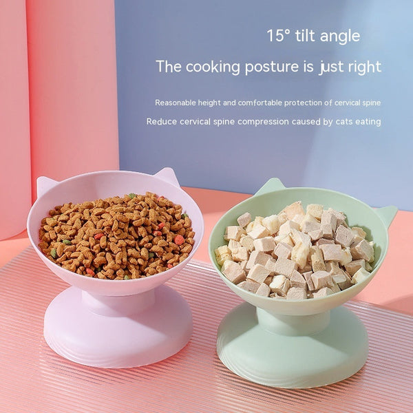 HKM-9683261 Elevated Double Pet Bowl for Cats and Dogs - Ergonomic Design, Various Colors