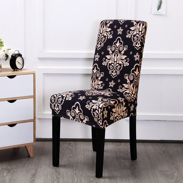 HKM-968403 Universal Polyester Stretch Chair Cover in European Classic Design – Rectangular Shape, Fits Most Chairs