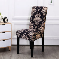 HKM-968403 Universal Polyester Stretch Chair Cover in European Classic Design – Rectangular Shape, Fits Most Chairs