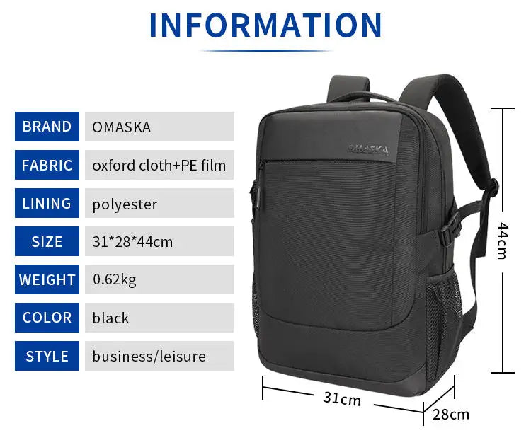 HKM-968403 Waterproof Oxford Rucksack for 17 Inch Laptops with USB Charging Port – Stylish and Functional Backpack for Women